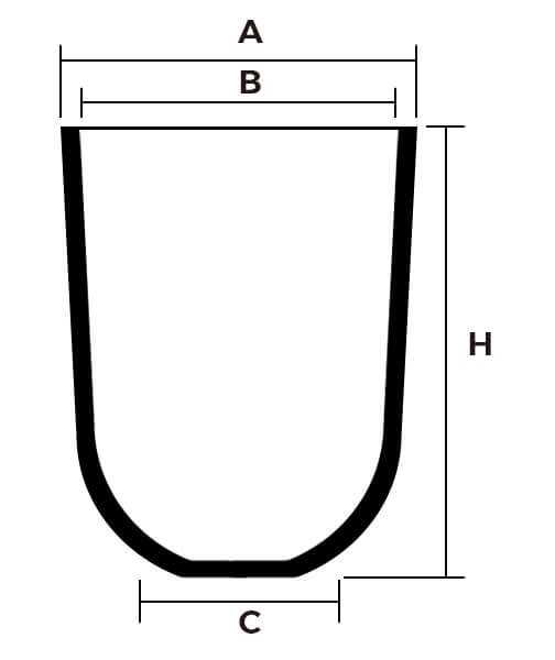 Silicon carbide crucibles